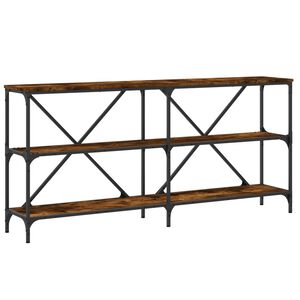 vidaXL Tavolo Consolle Rovere Fumo 160x30x75cm Legno Multistrato Ferro