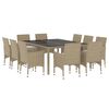 vidaXL Set da Pranzo per Giardino 11 pz in Polyrattan Beige