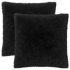 vidaXL Cuscino con cuscino HEERLEN 2 pz Nero Fleece PV