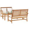 vidaXL Set Divano da Giardino 3 pcs Naturale Legno di teak solido