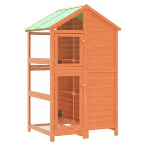 vidaXL Casetta per Uccelli Marrone 97x81x152 cm Legno Massello di Pino