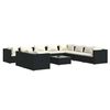 vidaXL Set Mobili da Giardino 11 pz con Cuscini in Polyrattan Nero