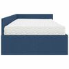 vidaXL Struttura Letto Angolare con Materasso Altro 2 pcs Blu Tessuto