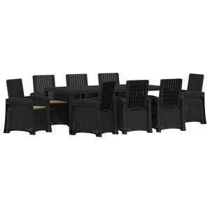 vidaXL Set da Pranzo per Giardino 9 pz Antracite e Tortora PP