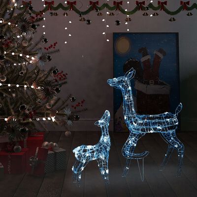 vidaXL Famiglia di Renne di Natale 160 LED Bianco Freddo in Acrilico