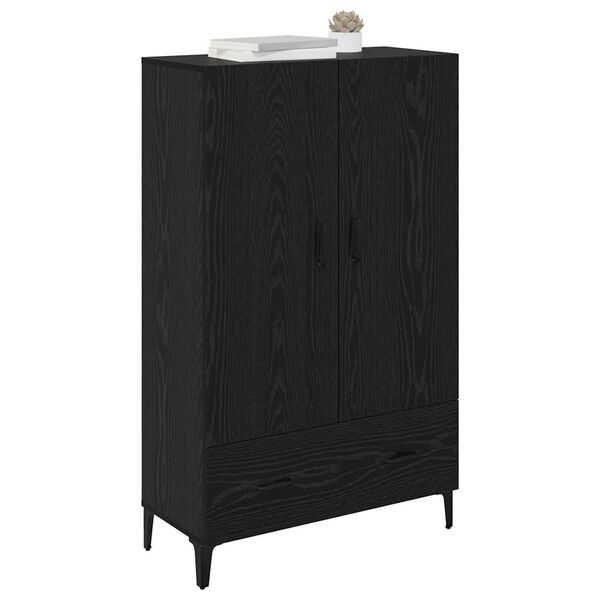 vidaXL Credenza con cassetto Rovere Nero 70 x 31 x 115 cm