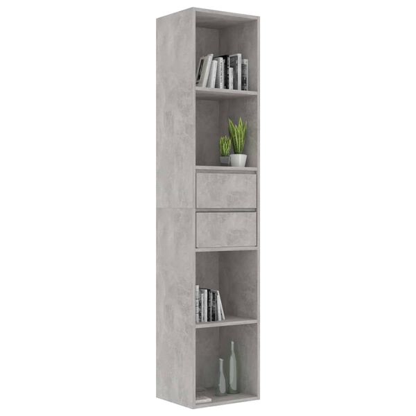vidaXL Libreria Grigio Cemento 36x30x171 cm in Legno Multistrato