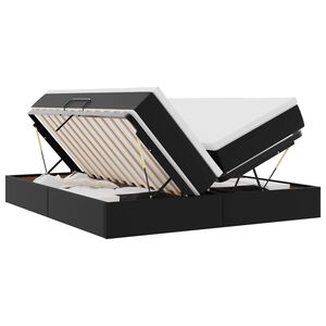 vidaXL Letto con contenitore e materasso Nero 180 x 200 cm