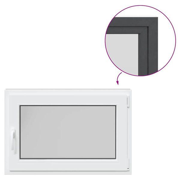 vidaXL Finestra da cantina "RISOR" 90x60 cm anta-ribalta DIN destra antracite