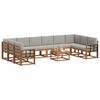 vidaXL Set di divani da esterno 11 pcs Grigio Naturale e Chiaro