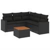 vidaXL Set Divano da Giardino 6 pz con Cuscini Nero in Polyrattan