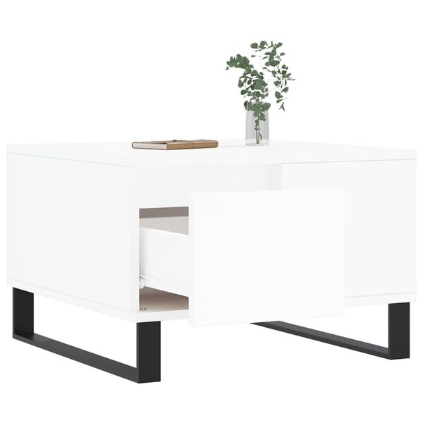 vidaXL Tavolino da Salotto Bianco 55x55x36,5 cm in Legno Multistrato