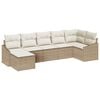 vidaXL Set Divano da Giardino 7 pz Beige e Crema polyrattan
