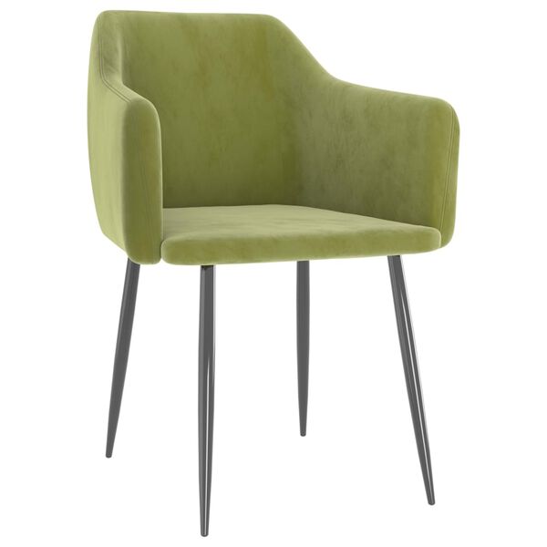 vidaXL Sedie da Pranzo 2 pz Verde Chiaro in Velluto