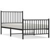 vidaXL Giroletto con Testiera e Pediera Metallo Nero 90x190 cm