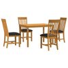 vidaXL Set da pranzo 5 pz Nero Legno di Quercia Massello