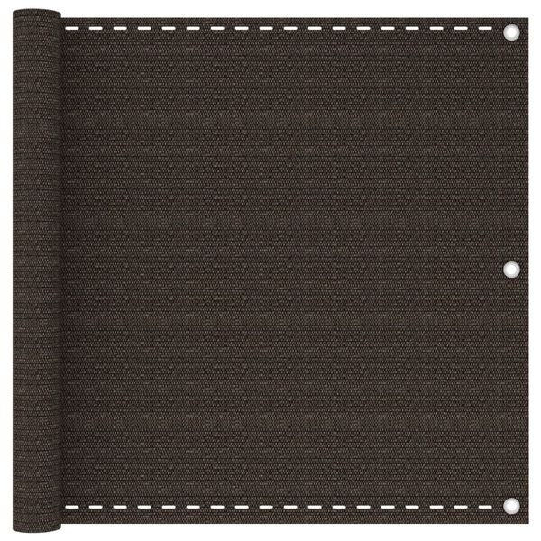 vidaXL Paravento da Balcone Marrone 90x400 cm in HDPE
