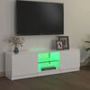 vidaXL Mobile Porta TV con Luci LED Bianco Lucido 120x30x36 cm