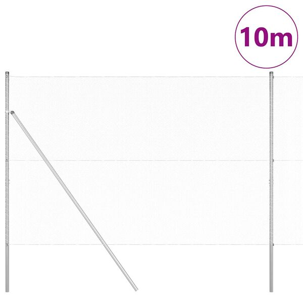 vidaXL Palo della recinzione Argento 10 x 1,5 m (rete da 13 mm)