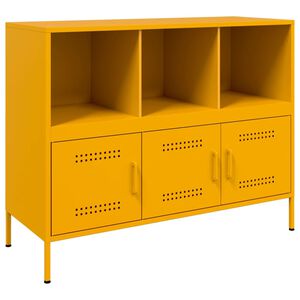 vidaXL Credenza Giallo Senape 100,5x39x79 cm in Acciaio
