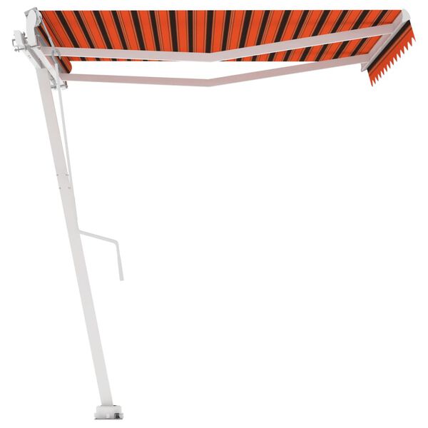 vidaXL Tenda da Sole Retrattile Manuale 350x250 cm Arancione e Marrone