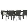 vidaXL Set da Pranzo da Giardino 7 pz Nero con Cuscini in Polyrattan