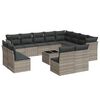 vidaXL Set Divani Giardino 13 pz con Cuscini Grigio Chiaro Polyrattan