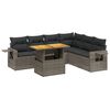 vidaXL Set Divani da Giardino 7 pz con Cuscini Grigio in Polyrattan