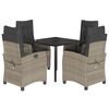 vidaXL Set Pranzo da Giardino 5pz con Cuscini Grigio Chiaro Polyrattan