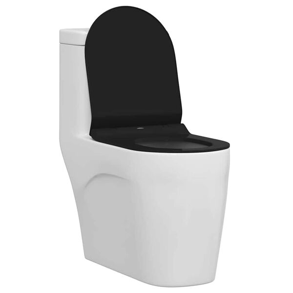 vidaXL Sedile del WC Regolabile Nero 48,5 x 36 x 5 cm Polipropilene