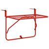 vidaXL Tavolo da Balcone Rosso 60x40 cm in Acciaio