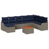 vidaXL Set Divano da Giardino 9 pz Grigio polyrattan