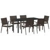 vidaXL Set da Pranzo per Giardino 7 pcs Marrone e Nero Rattan in PE