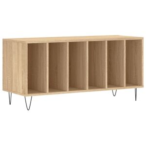 vidaXL Mobile Porta Dischi Rovere Sonoma 100x38x48cm Legno Multistrato