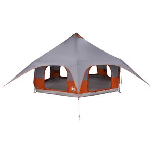 vidaXL Tenda Familiare Grigio e arancione 10 persone