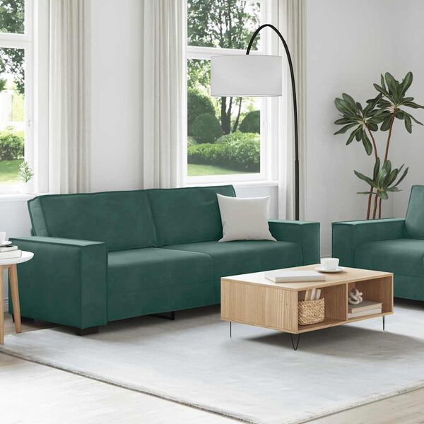 vidaXL Set di Divani 2 pz con Cuscini Verde scuro in Velluto
