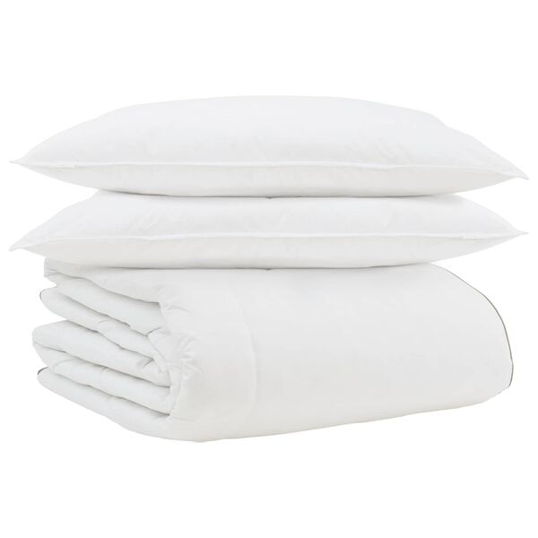 vidaXL Duvet Invernale con cuscino 3 pcs Bianco Piuma d'anatra