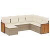 vidaXL Set Divani da Giardino 7 pz con Cuscini Beige in Polyrattan