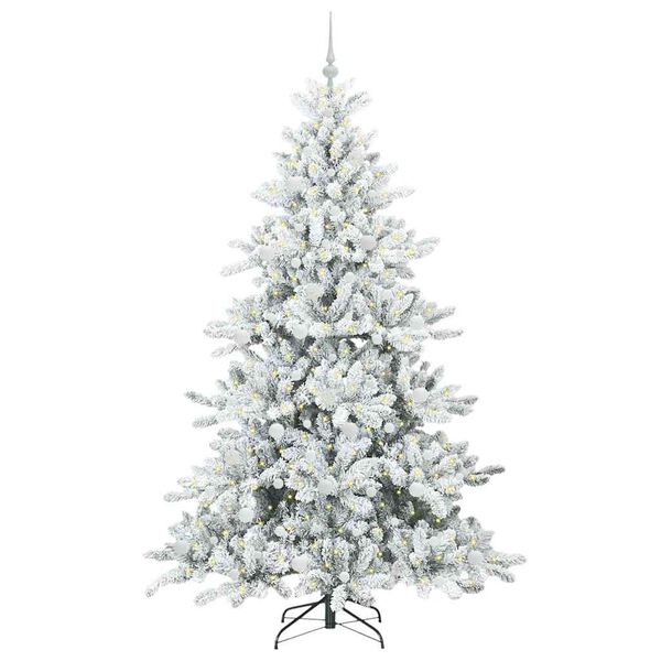 vidaXL Albero di Natale Artificiale con Rami Pieghevoli Bianco 210 cm