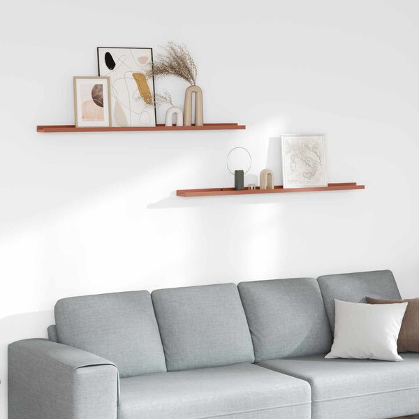 vidaXL Scaffale da parete 2 pcs Rosso 115 x 9 x 3 cm Legno multistrato