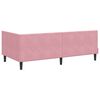 vidaXL Cornice del letto ad angolo Rosa 90 x 200 cm Velluto