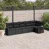 vidaXL Set Divano da Giardino 6 pz con Cuscini Nero in Polyrattan