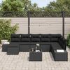 vidaXL Set Divano da Giardino con cuscino 8 pcs Nero polyrattan