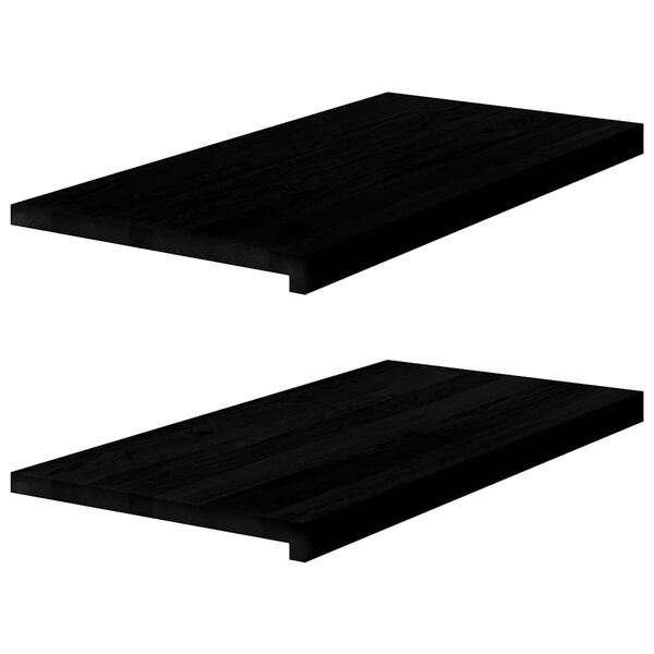 vidaXL Davanzali 2 pz Marrone Scuro 80x40x2 cm Legno Massello Rovere