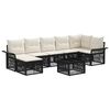 vidaXL Set Divano da Giardino 8 pz Nero polyrattan