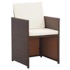 vidaXL Set da Pranzo da Giardino 17 pz con Cuscini Polyrattan Marrone