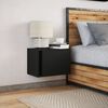 vidaXL Comodino a Parete con Luci LED Nero