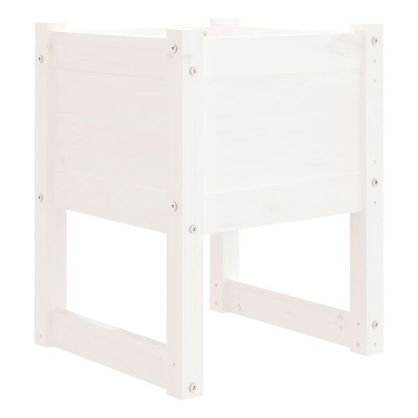 vidaXL Fioriere 2 pz Bianche 40x40x52,5 cm in Legno Massello di Pino