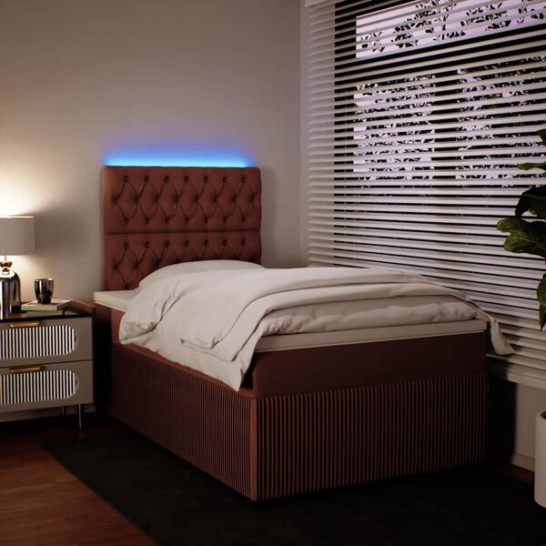 vidaXL Giroletto a Molle con Materasso Rosa 120x190 cm in Velluto