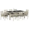 vidaXL Set da Pranzo per Giardino 9 pcs Grigio chiaro polyrattan